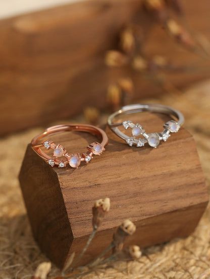 Una Zodiac Moonstone Rings
