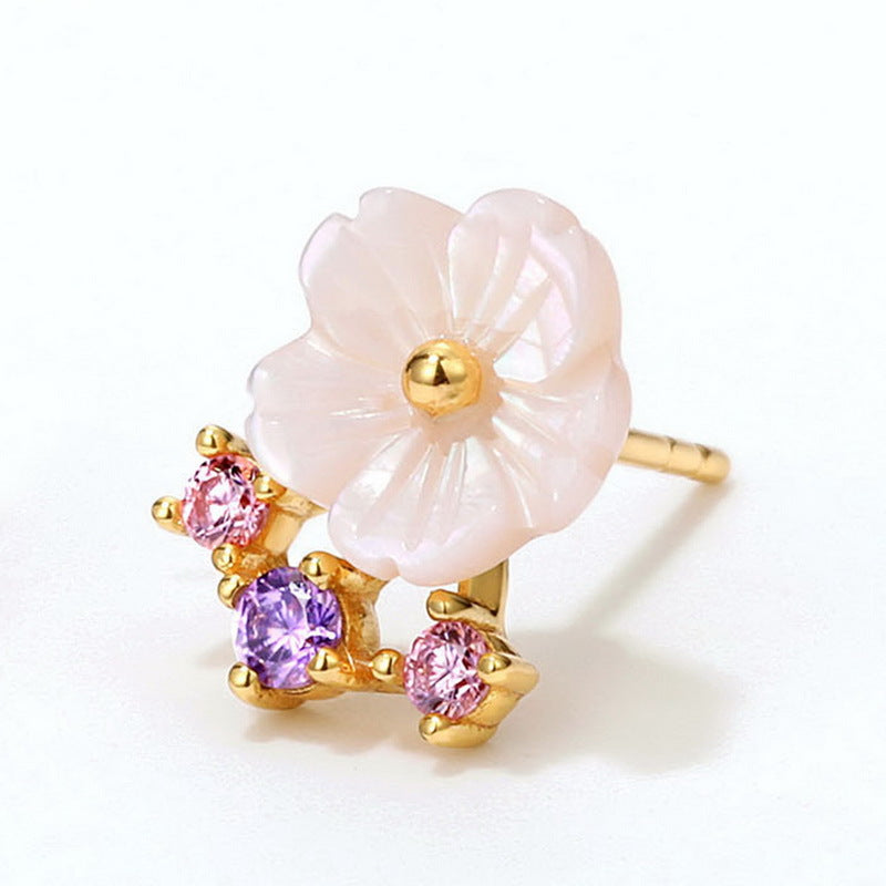 Blossom Pink Flower Stud Earrings