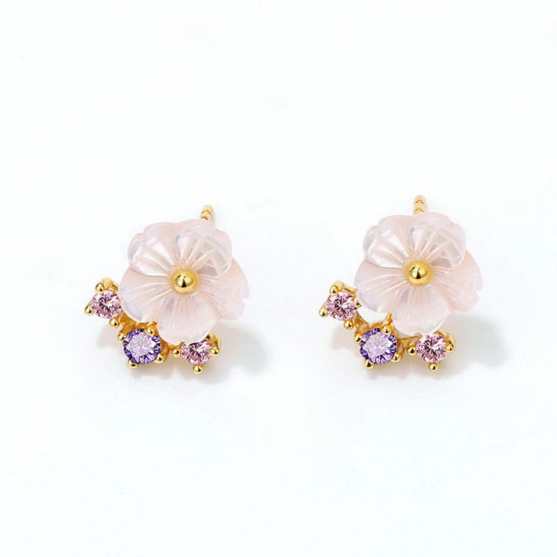Blossom Pink Flower Stud Earrings