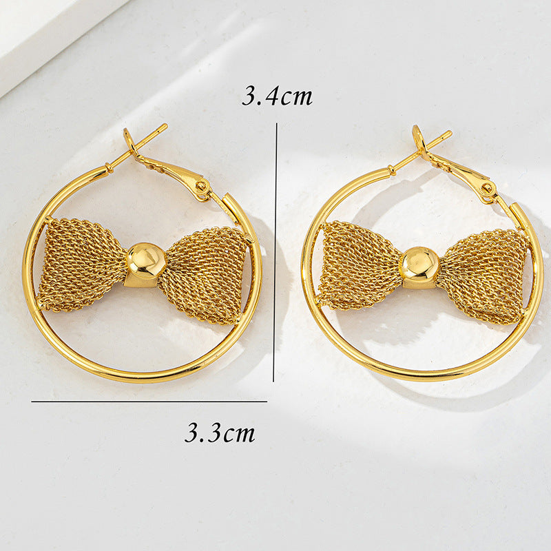 Aria Bow Circle Earrings