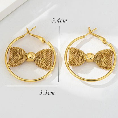 Aria Bow Circle Earrings