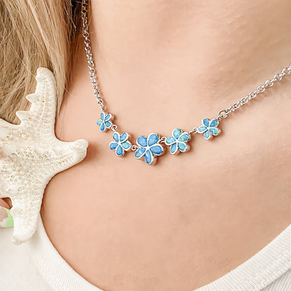 Beryl Opal Flower Necklace