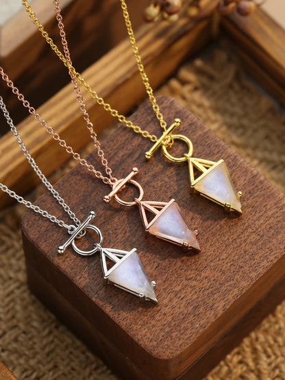 Zaria Moonstone T Lock Necklace