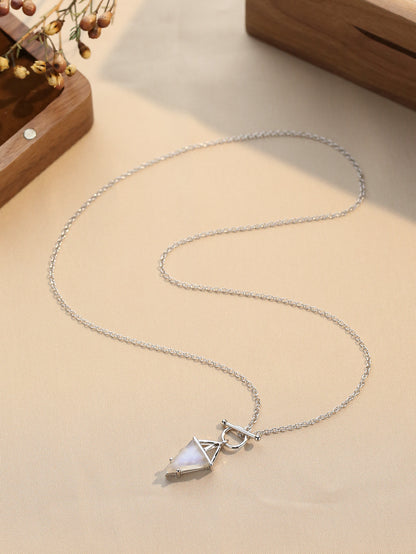 Zaria Moonstone T Lock Necklace