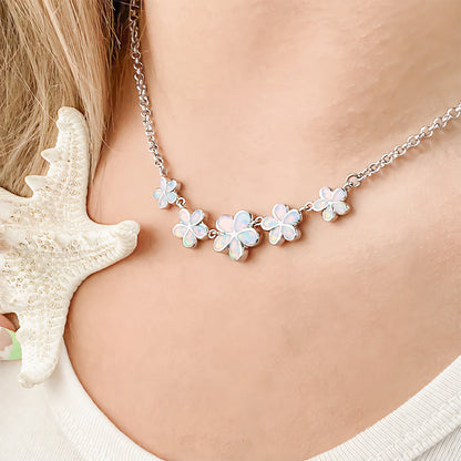 Beryl Opal Flower Necklace