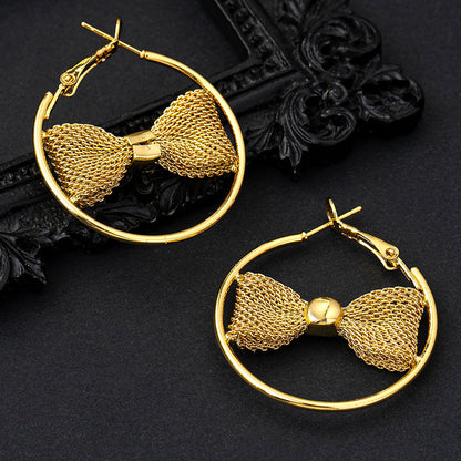 Aria Bow Circle Earrings