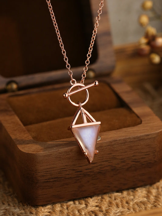 Zaria Moonstone T Lock Necklace