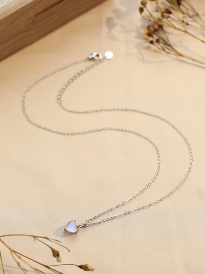 Bailey Moonstone Heart Necklace