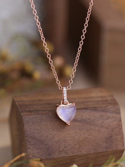 Bailey Moonstone Heart Necklace
