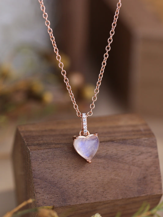 Bailey Moonstone Heart Necklace