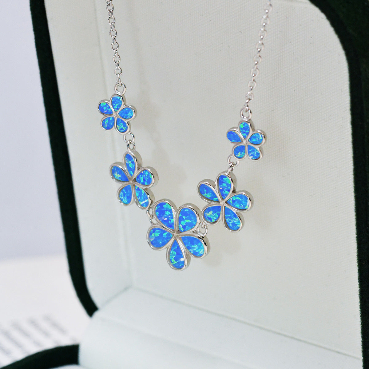 Beryl Opal Flower Necklace