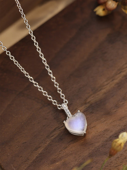 Bailey Moonstone Heart Necklace