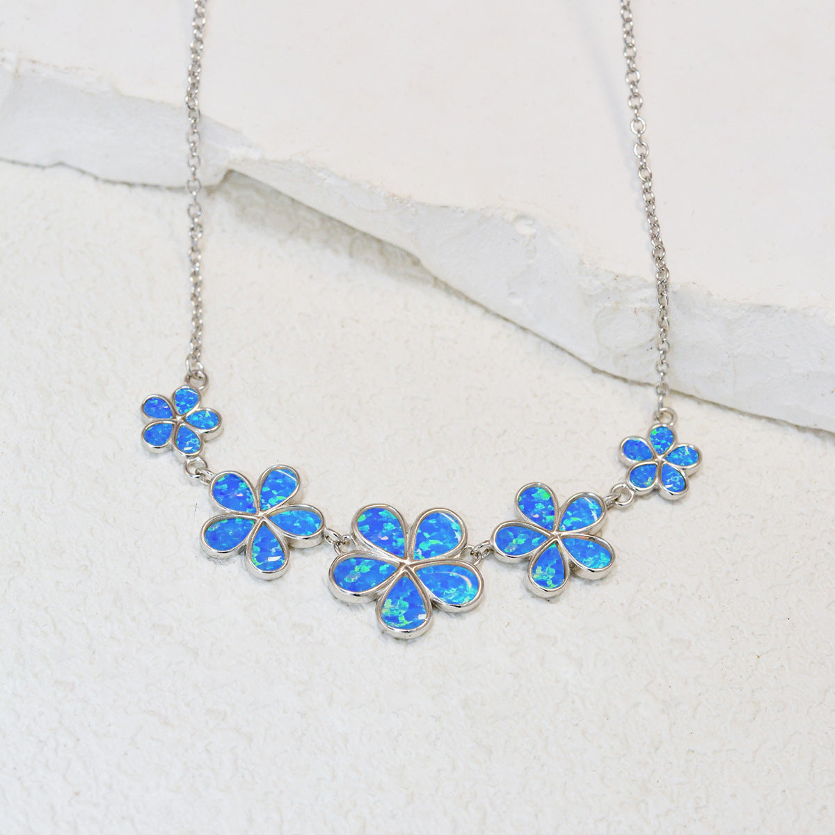 Beryl Opal Flower Necklace