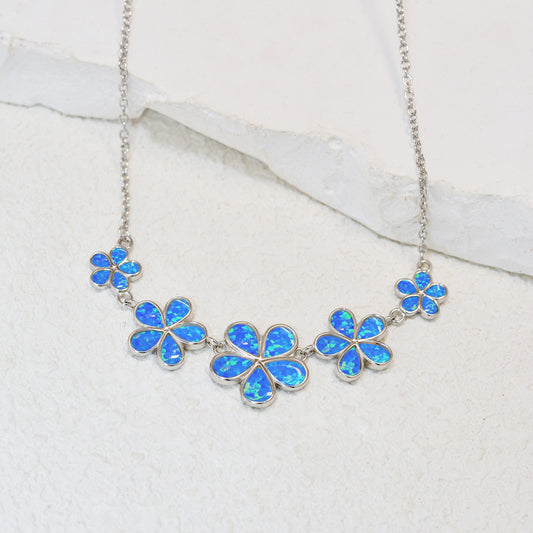Beryl Opal Flower Necklace