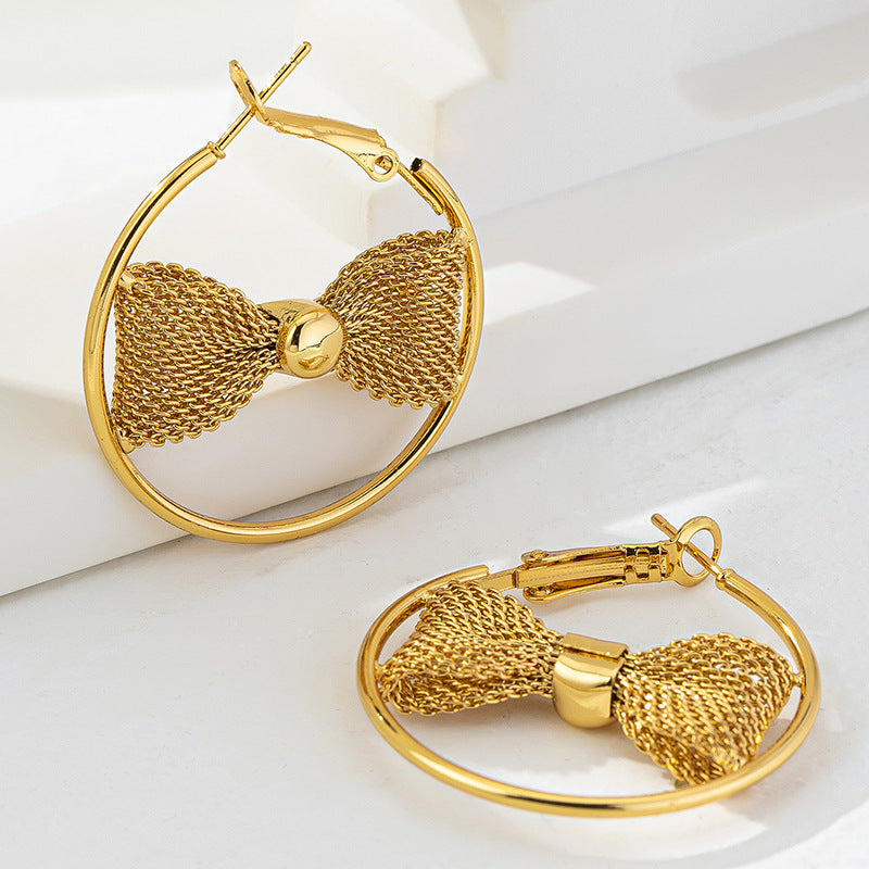 Aria Bow Circle Earrings