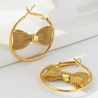 Aria Bow Circle Earrings