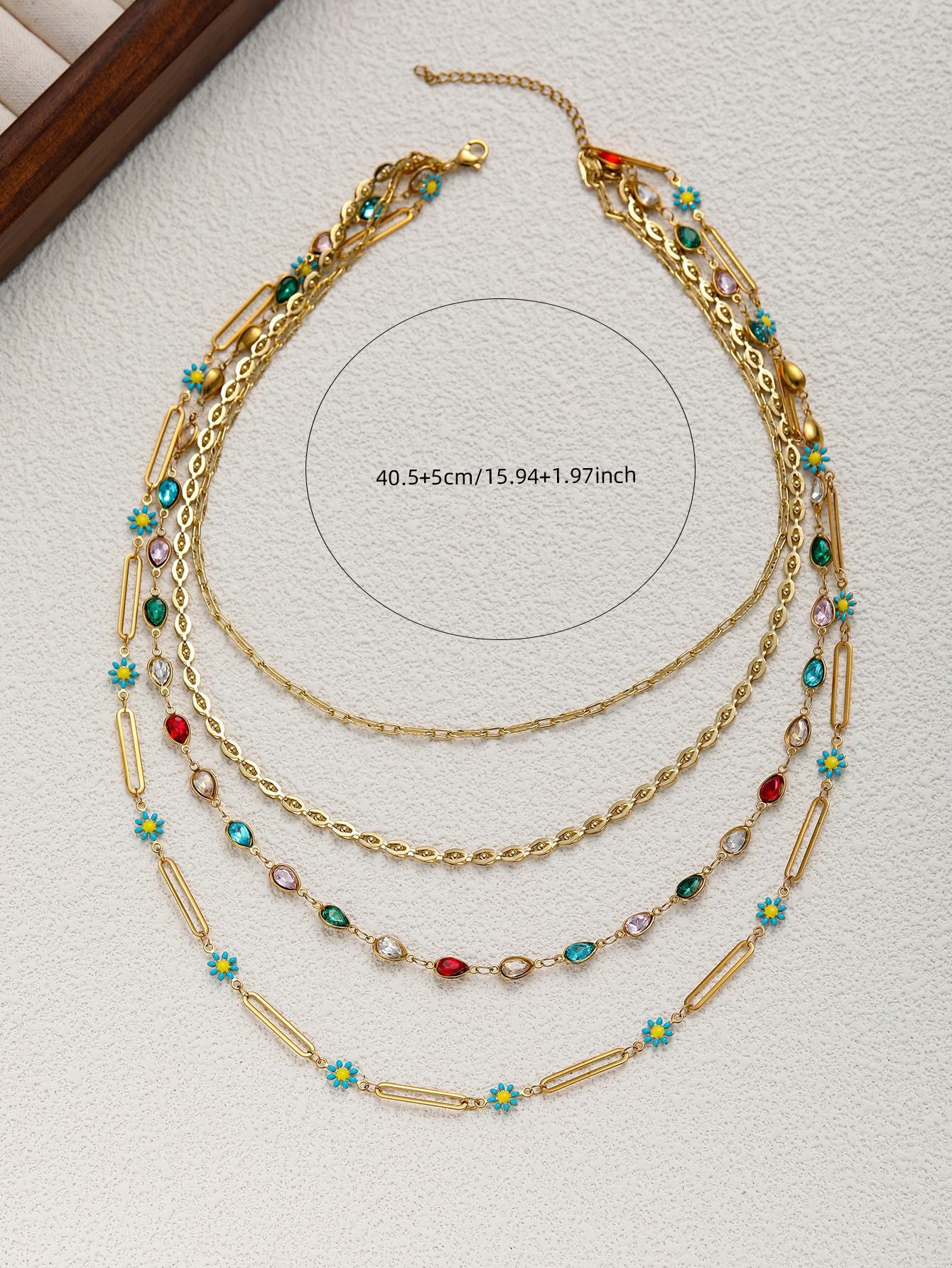 Dionne Multicolor Titanium Steel Daisy Necklace