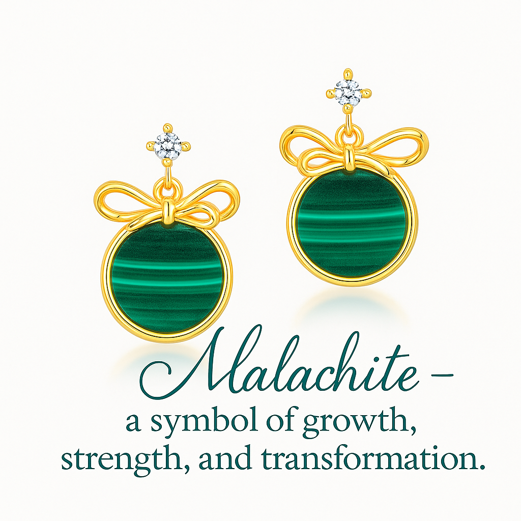 Grace Malachite Bow Earrings
