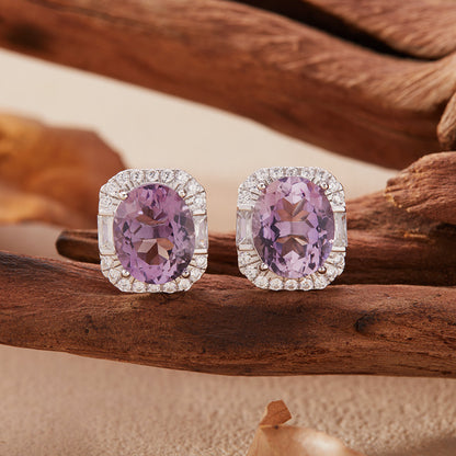 Celeste Cushion Gemstone Stud Earrings