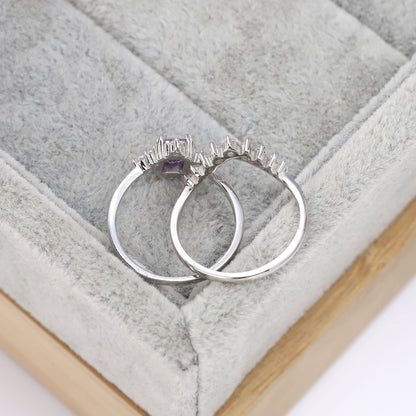 Yvette Amethyst Couple Rings