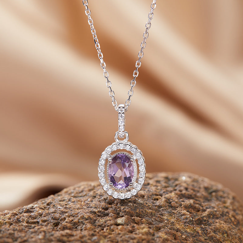 Aurélie Oval Gemstone Necklace