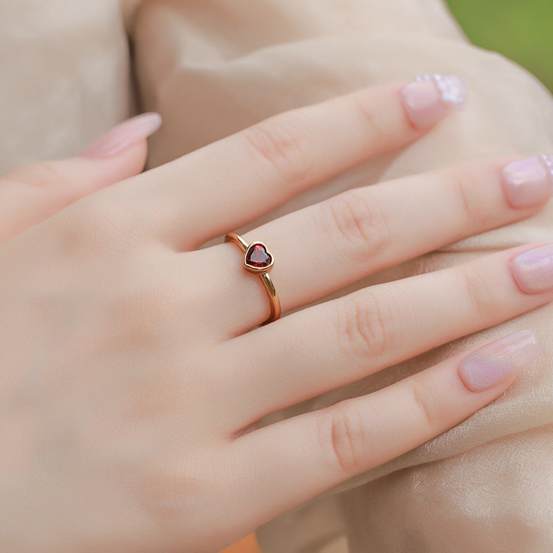 Rowena Garnet Adjustable Ring