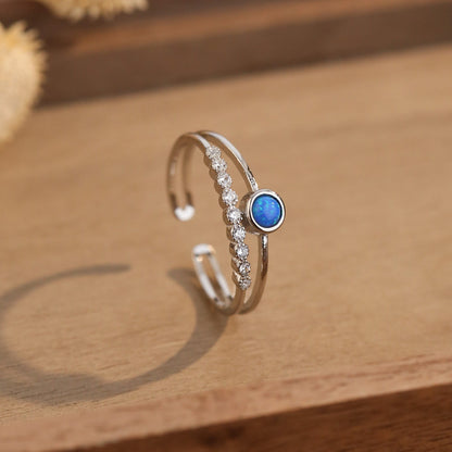 Clover Blue Opal Ring