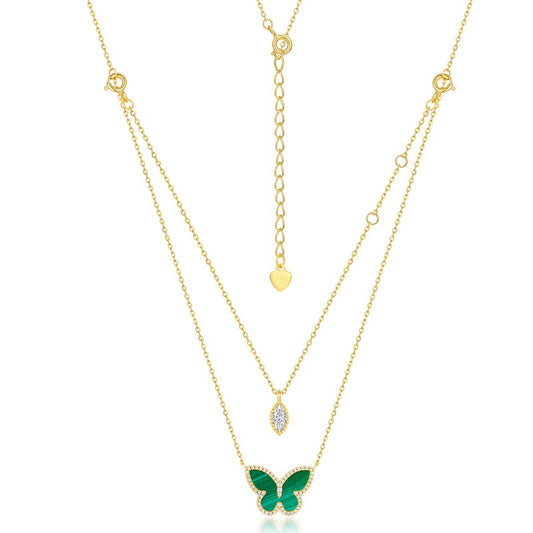 Dahlia Malachite Dedachable Necklace