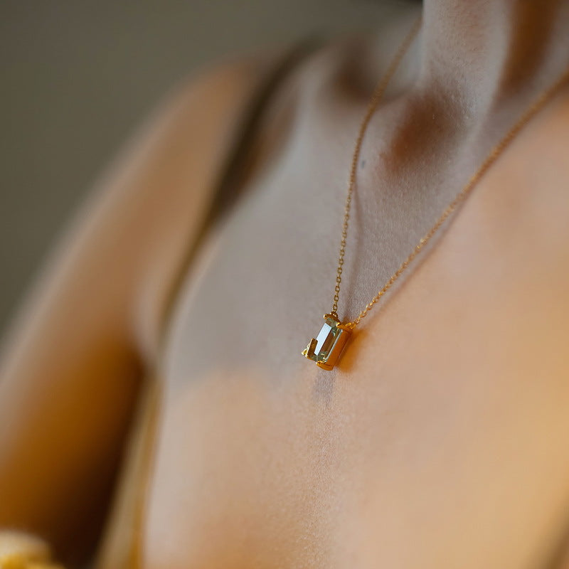 Clara Topaz Geometric Necklace