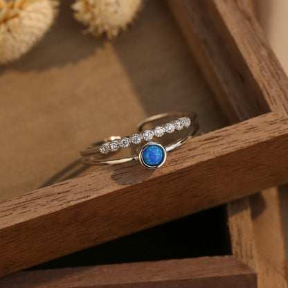 Clover Blue Opal Ring