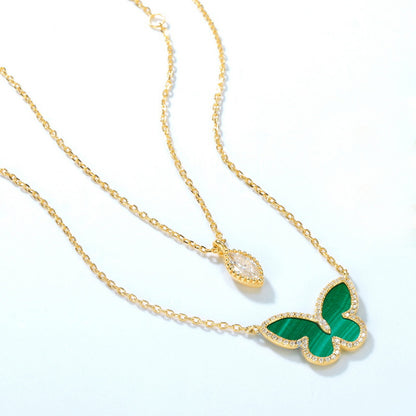 Dahlia Malachite Dedachable Necklace