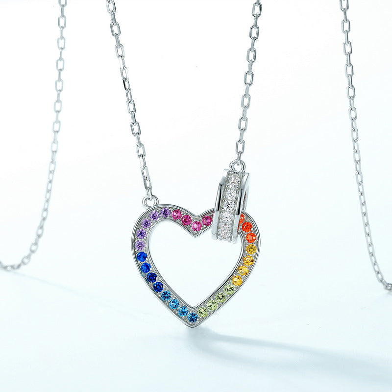 Juliette Rainbow Heart Necklace