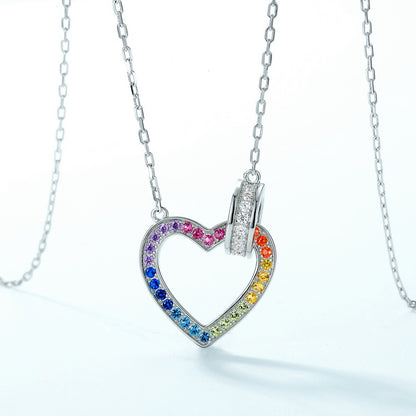 Juliette Rainbow Heart Necklace