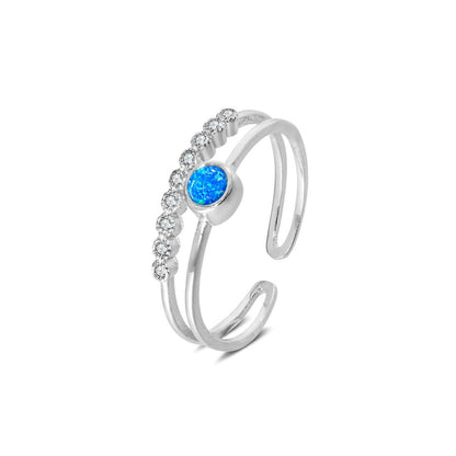 Clover Blue Opal Ring