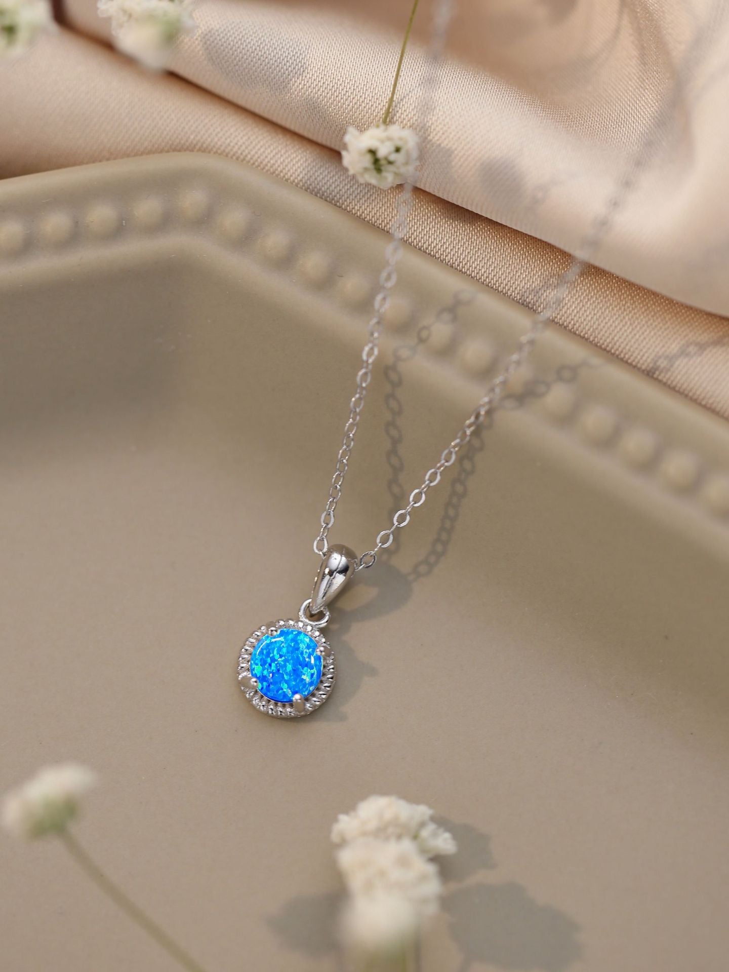 Ann Blue Opal Necklace