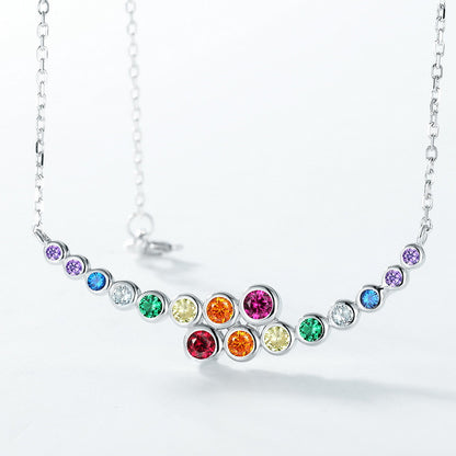 Rainbow Sparkle S925 Sterling Silver Necklace