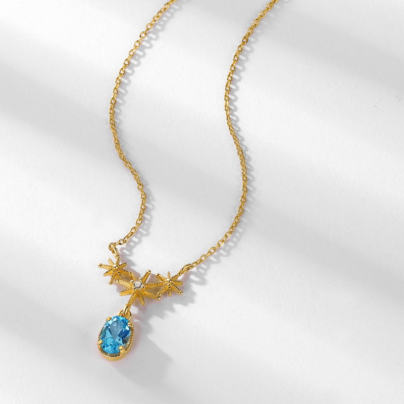 Celeste Blue Topaz Star Necklace