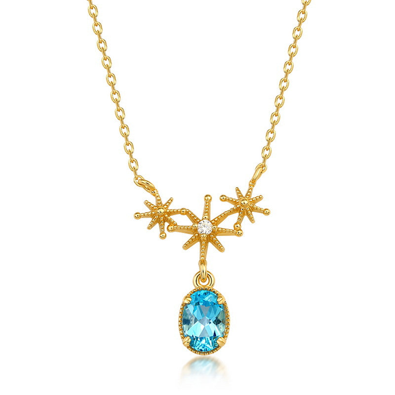 Celeste Blue Topaz Star Necklace