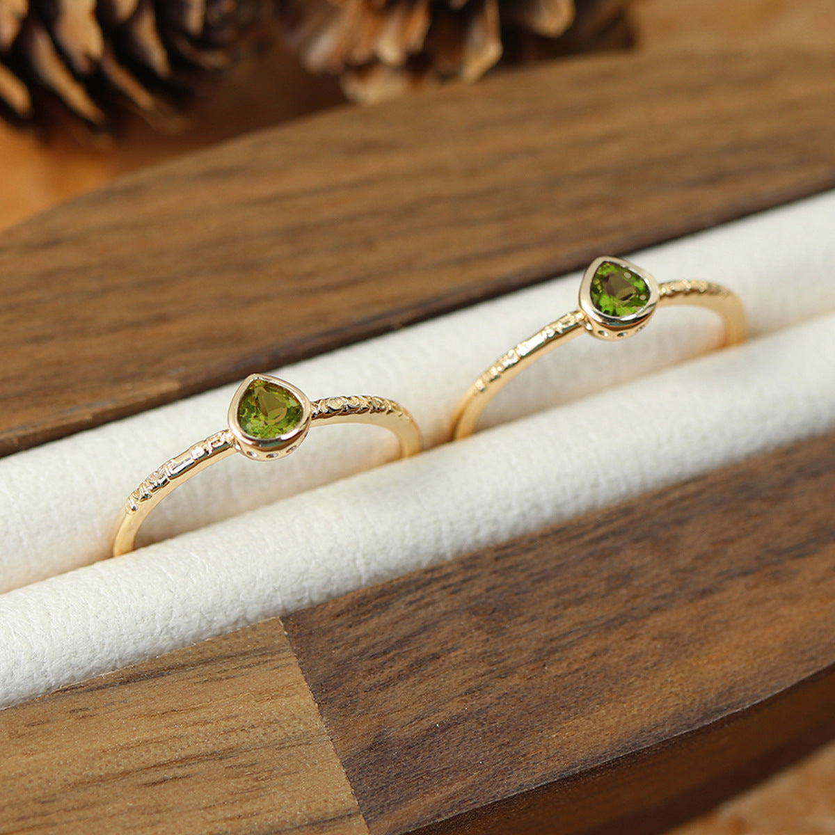 Diana Peridot Letter Ring