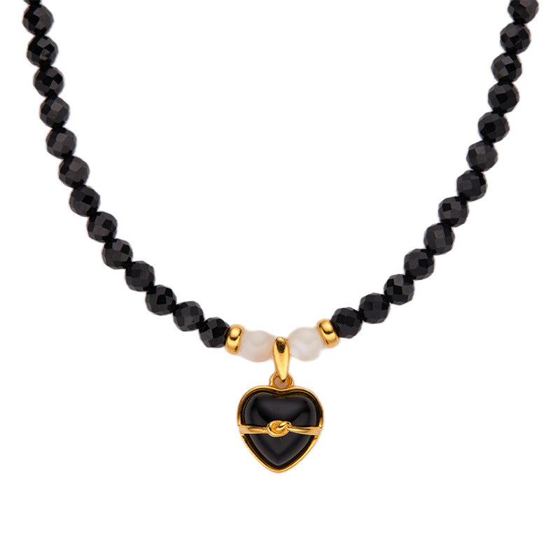 Midnight Protection Heart Necklace