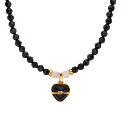 Midnight Protection Heart Necklace