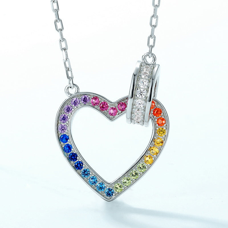 Juliette Rainbow Heart Necklace