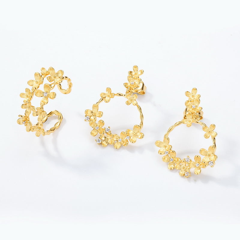 Olivia Asymmetric Hand-Brushed Earring
