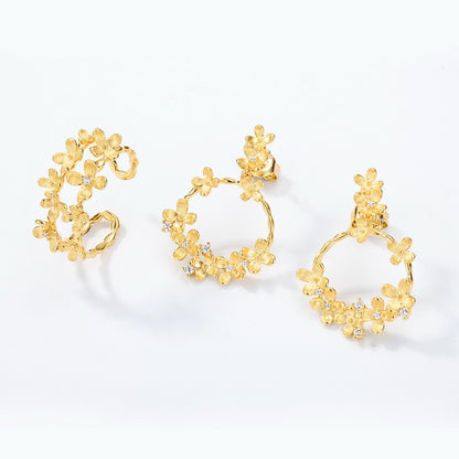 Olivia Asymmetric Hand-Brushed Earring