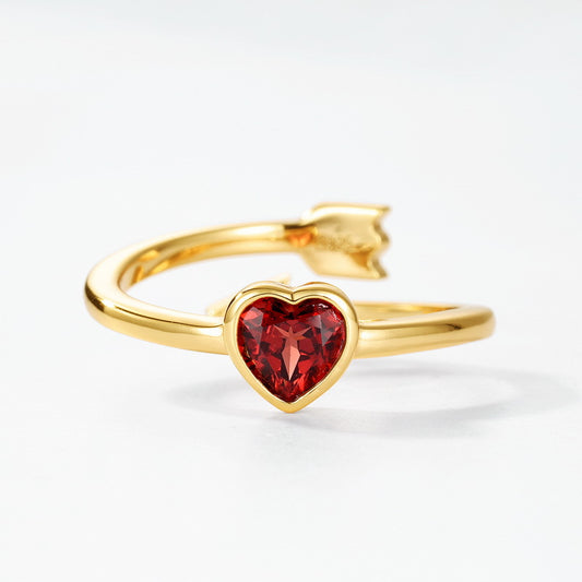 Rowena Garnet Adjustable Ring