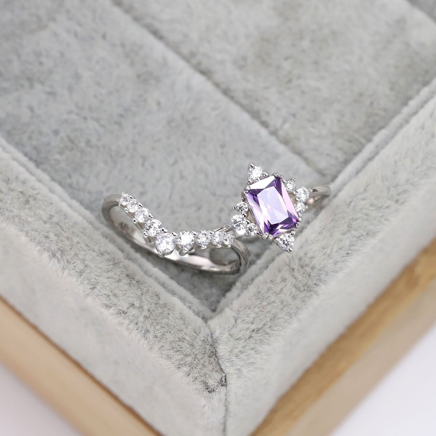 Yvette Amethyst Couple Rings