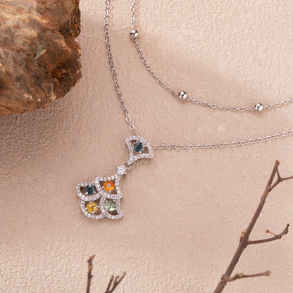 Lumière Sapphire Fan Necklace