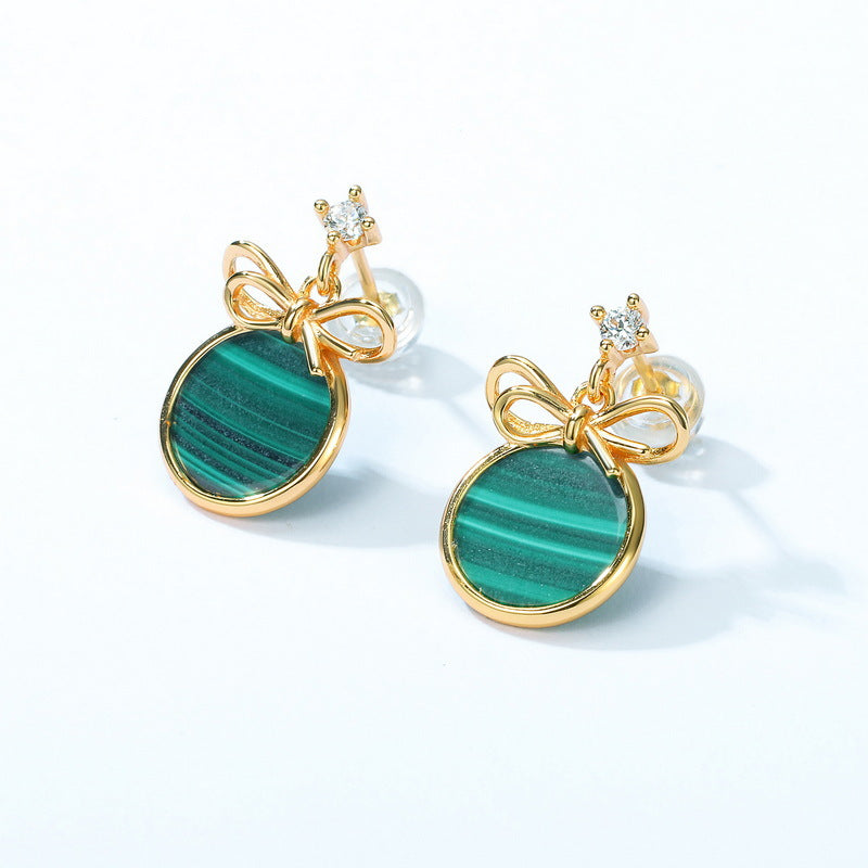 Grace Malachite Bow Earrings