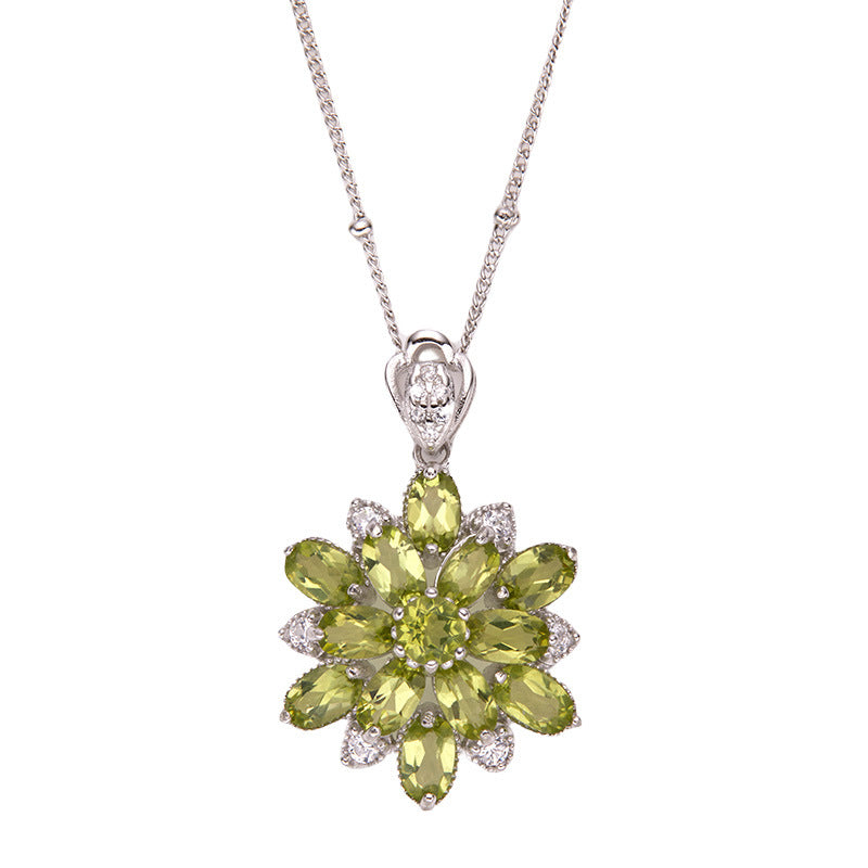 Bloom Radiance Gemstone Flower Necklace