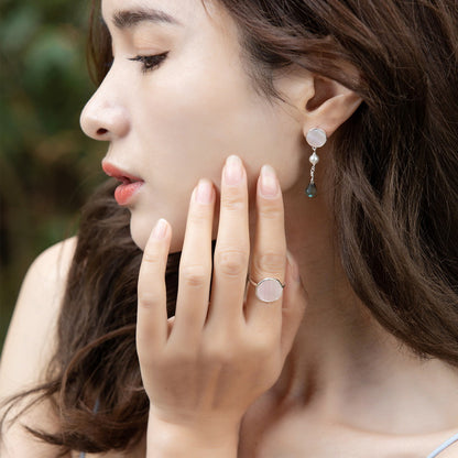 Pamela Pink Shell & Labradorite Drop Earrings